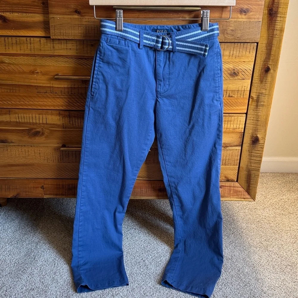 Polo Ralph Lauren Boys Blue Chinos with Striped Belt